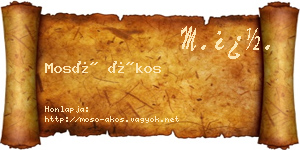 Mosó Ákos névjegykártya